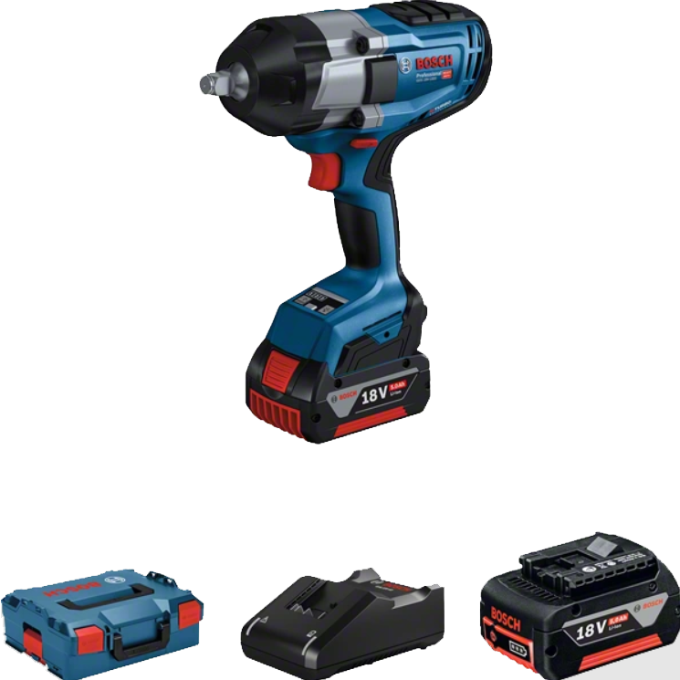 Акумулаторен ударен гайковерт Bosch GDS 18V-1000 2X5.0Ah / 06019J8304